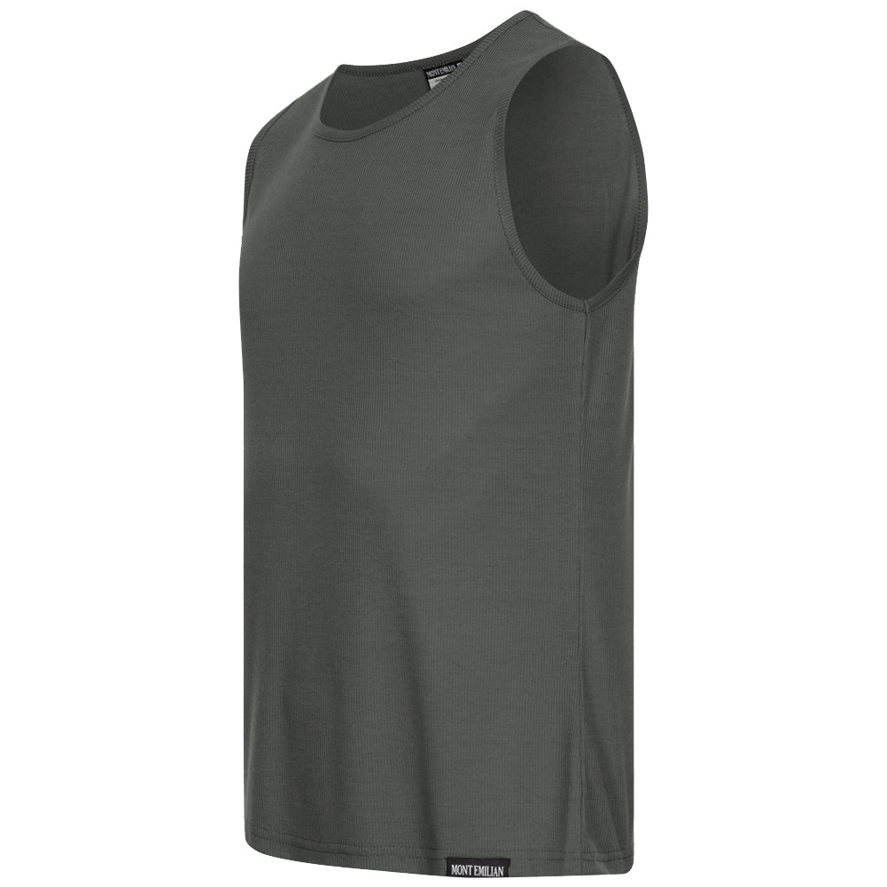 MONT EMILIAN "Ajaccio" Hombre Camiseta interior Pack de 2 gris