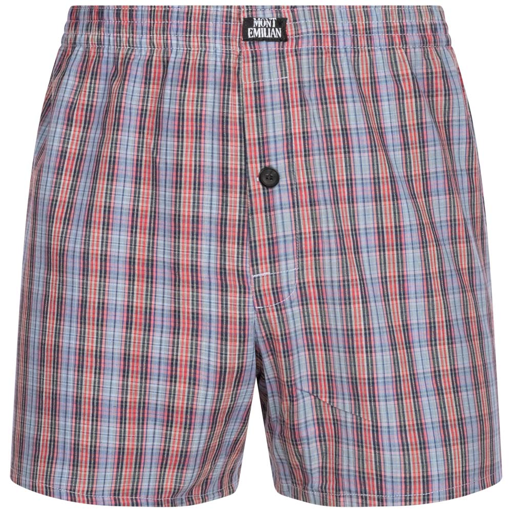 MONT EMILIAN "Nantes" Herren American Boxershorts 2er-Pack blau/karo