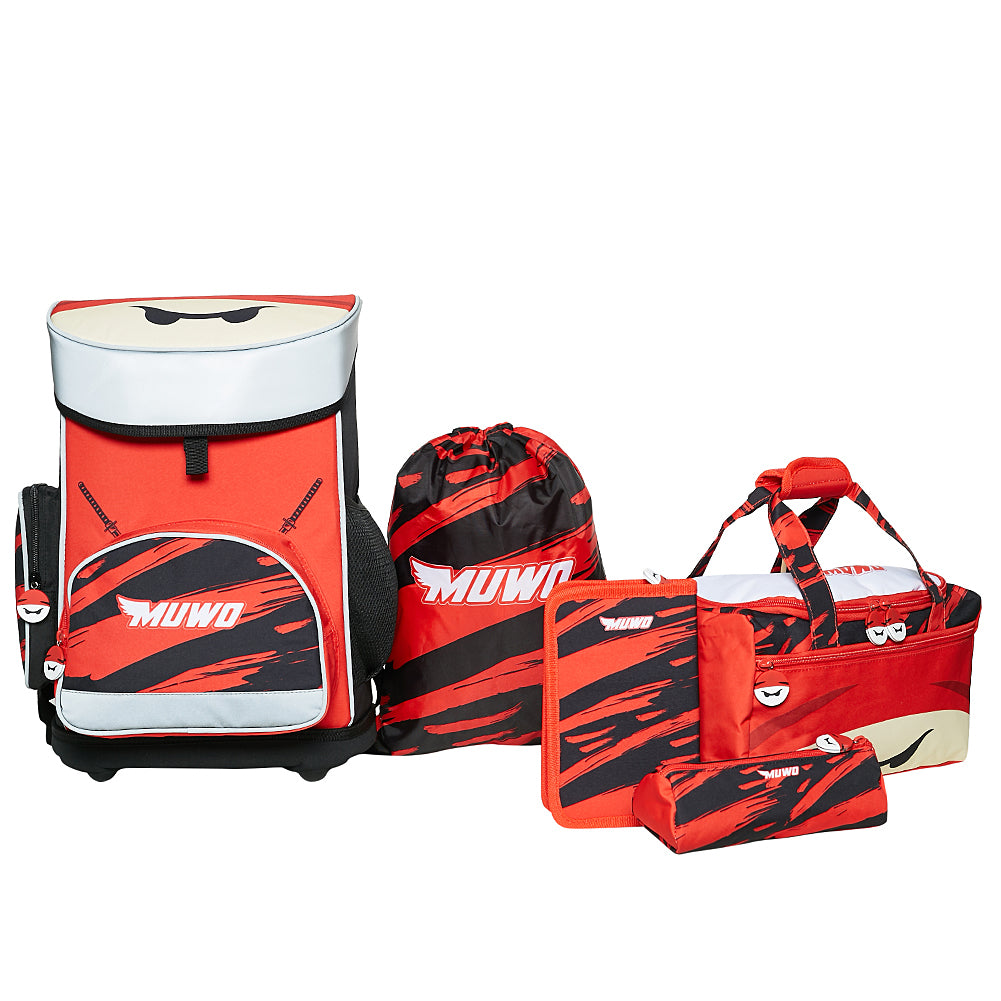 MUWO "Lil Ninja" Kinder Schulranzen Set 5tlg.