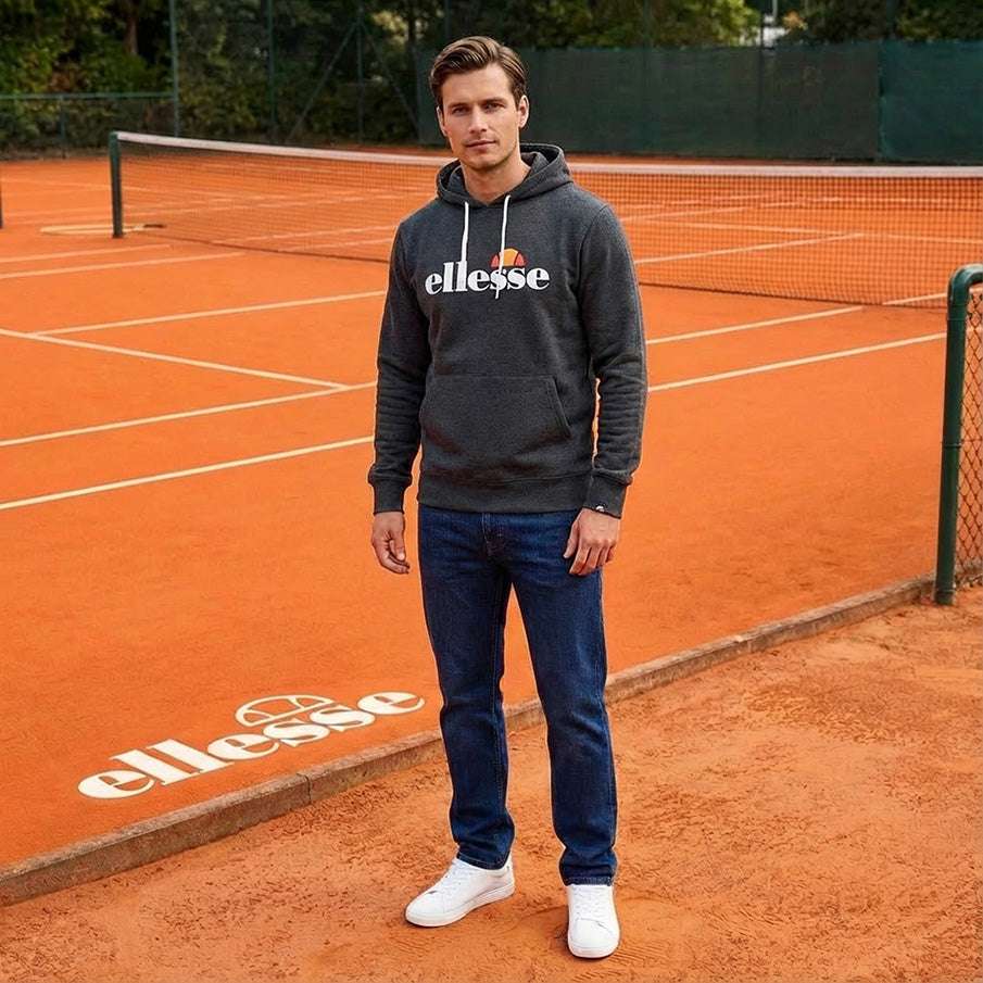 ellesse Monesiglio Hoody Herren Kapuzen Sweatshirt SOP23865-Dk Grey
