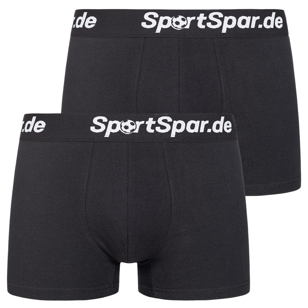 Sportspar.de Herren "Double Sparbuchse" Boxershorts 2er-Pack schwarz-weiß