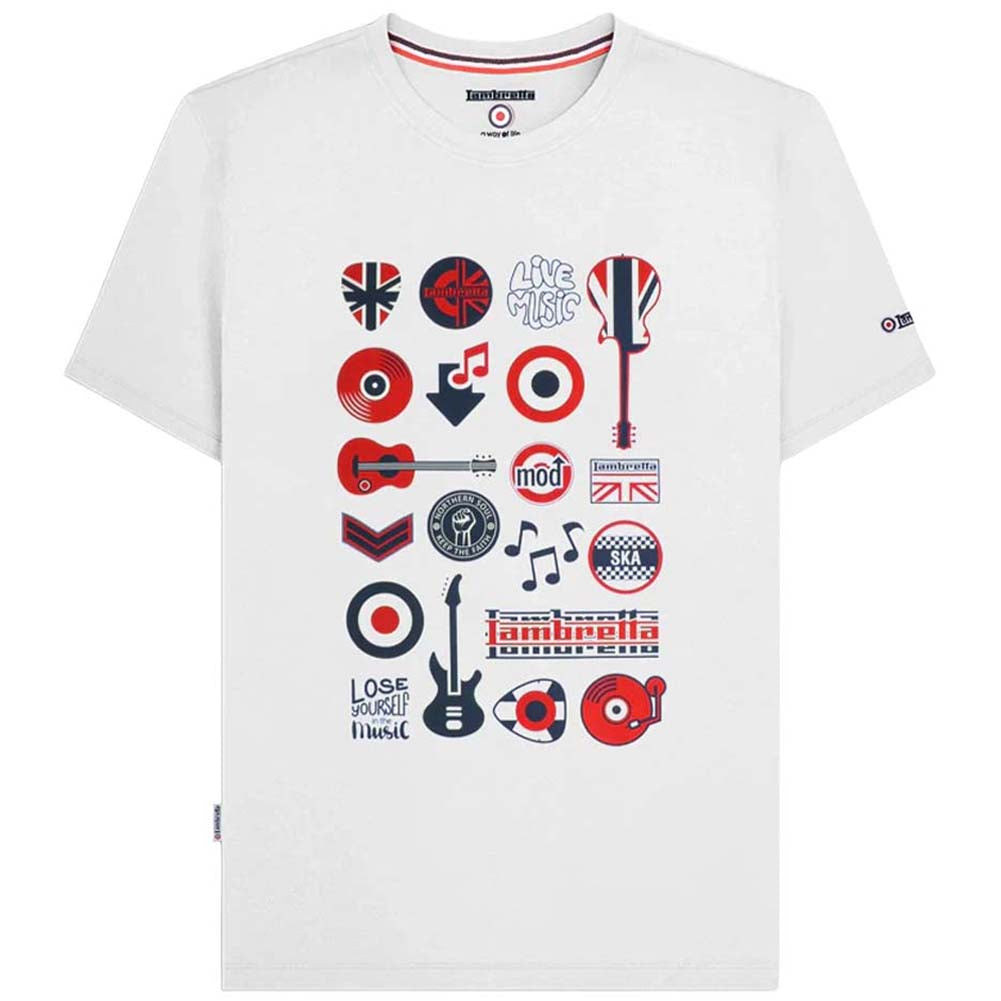 Lambretta Music Icon Tee Herren T-Shirt SS1526-WHITE