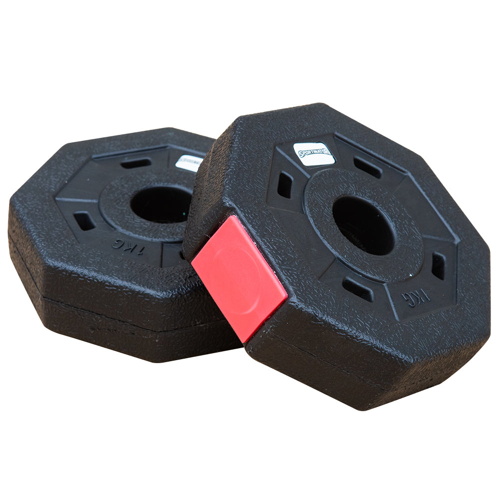 SPORTINATOR 1 kg Bumper Plates Fitness Hantelscheiben 2er-Set