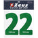 Zeus NÃºmeros termoadhesivos 1-22 23cm verde senior – Einheitsgröße