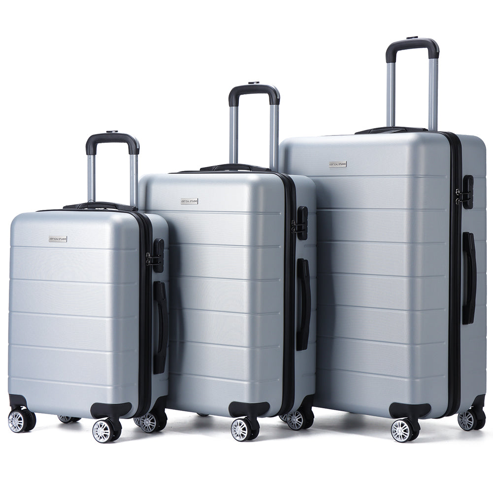 VERTICAL STUDIO "Aalborg" 20" 24" 28" Koffer 3-er Set silber