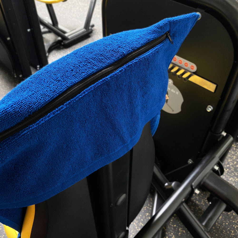 JELEX "100FIT" Toalla de fitness con bolsillo azul real